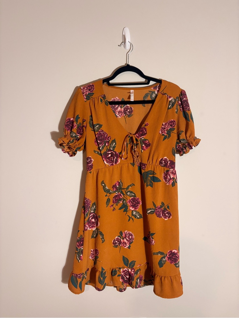 Floral Tie-Front Short Dress